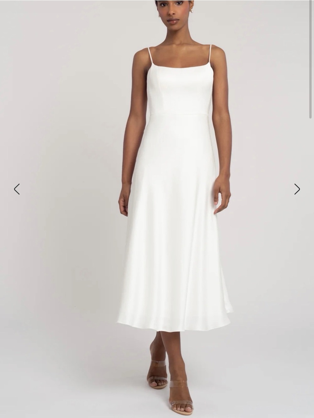 Jenny Yoo White Backless Satin Slip Dress